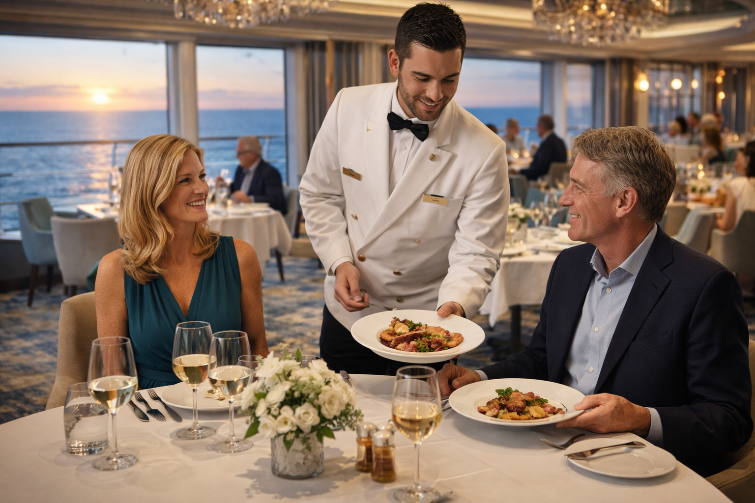 Fine dining plate on board